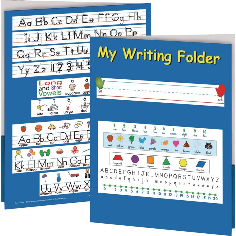 Really Good Stuff My Writing Folder - Zaner-Bloser - 12 Folders - 9" by 12" - Laminated - Image 1
